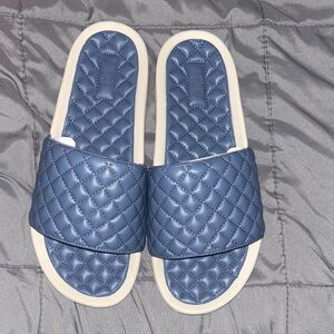APL Quilted Blue Slide Sandals size 10